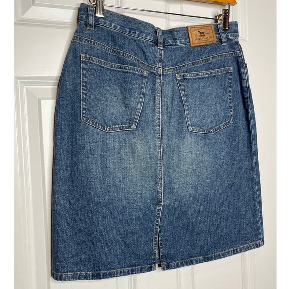 Ralph Lauren Lauren Jeans Co Blue Denim Jean Skirt Women Size 4 Back Slit - Picture 3 of 7